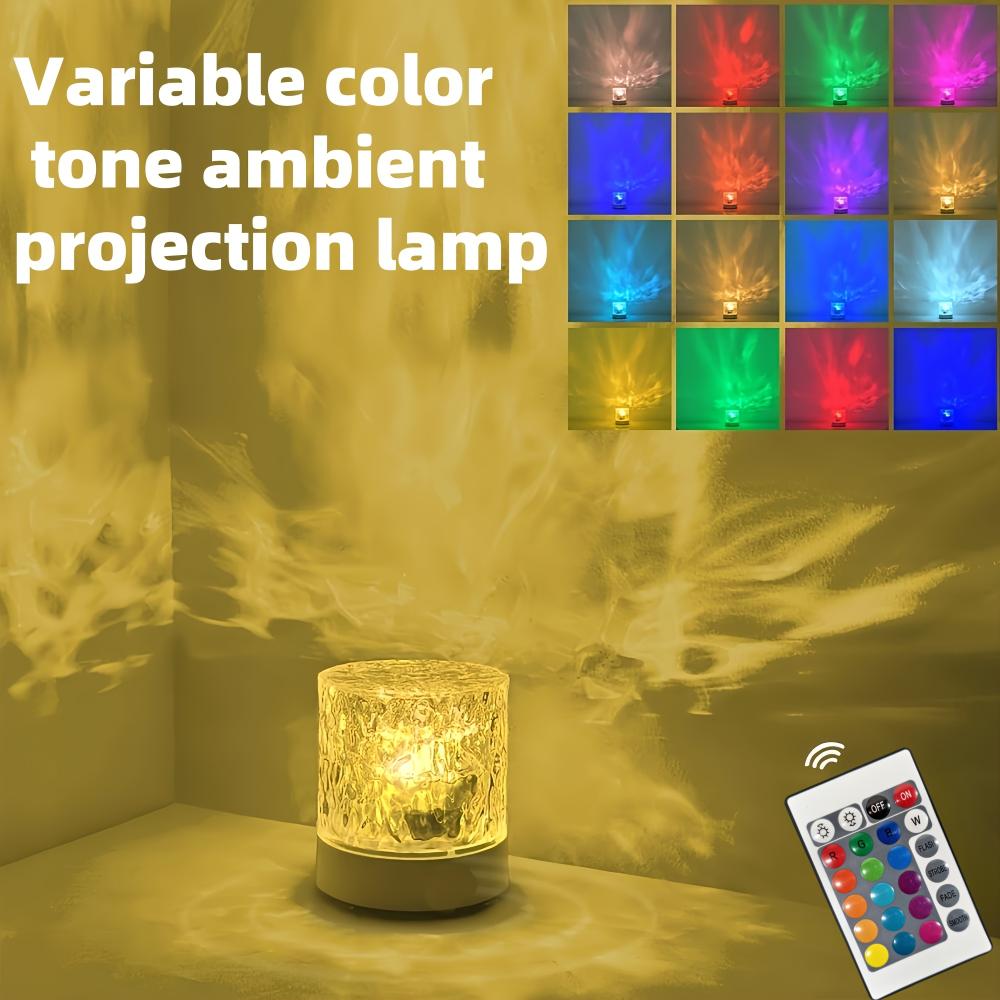 Water Ripples Lights Lamp Ocean Water Projector Light Luminorthe lumena Lights Bedroom Decor 16 Colors Rotating Flame Nightlight