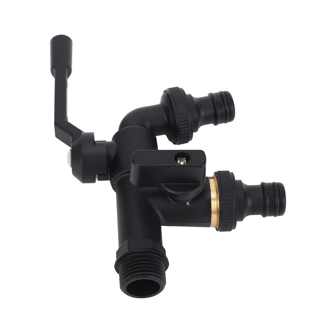 Doppelhahn-Wasserhahn-Set für den Außenbereich 3/4-Zoll-Einlass 25 mm 2 Auslässe Wandmontage Messing Frostsicher