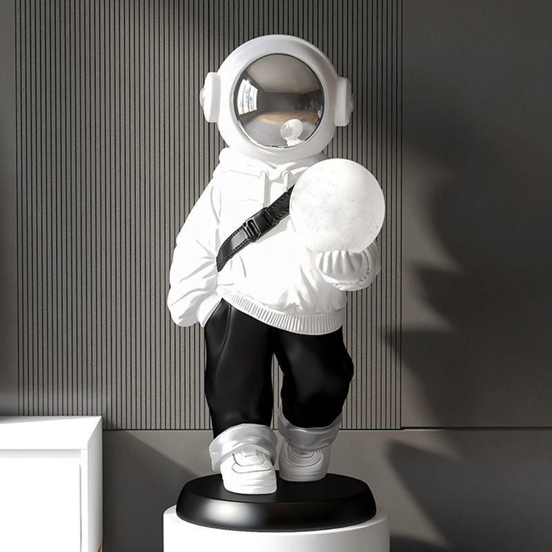 Astronaut Figurines Creative Miniatures with Moon Light Modern Sculptures Living Room Ornaments Home Decoration Accessories