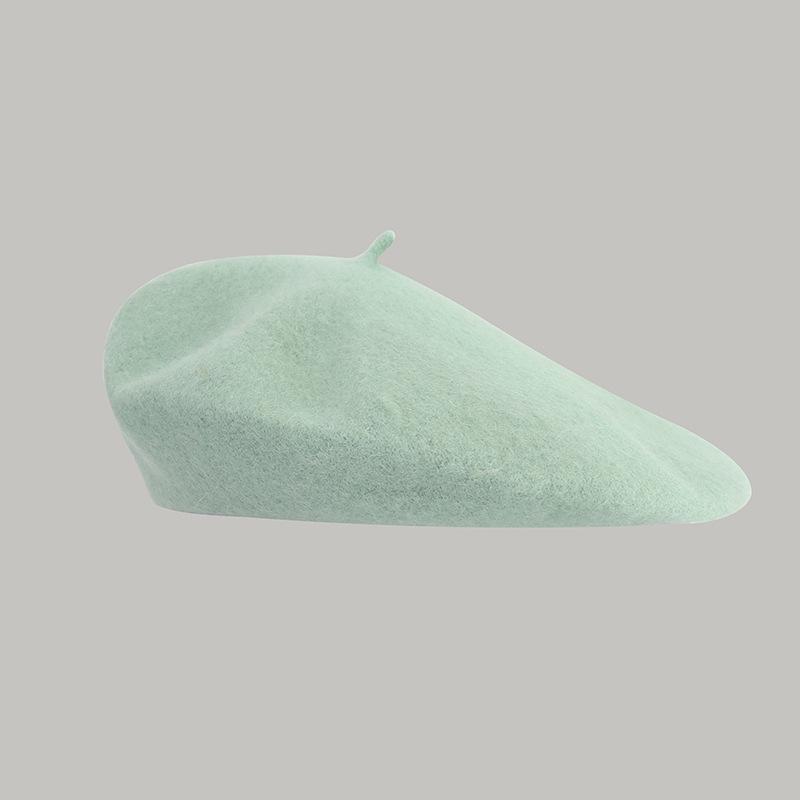 Dámský vlněný baret ve velkých velikostech - Všestranný zimní klobouk v jednobarevném retro japonském a korejském stylu