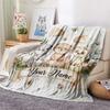 Custom Name Customizable Animal Banner Art Flannel Blanket, High quality Comfortable for All Seasons, Home Decor, Warmth and Comfort