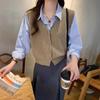 Retro Simple Knitted Vest Vest Women's Casual Versatile Spring New Sleeveless Vest Sweater Jacket