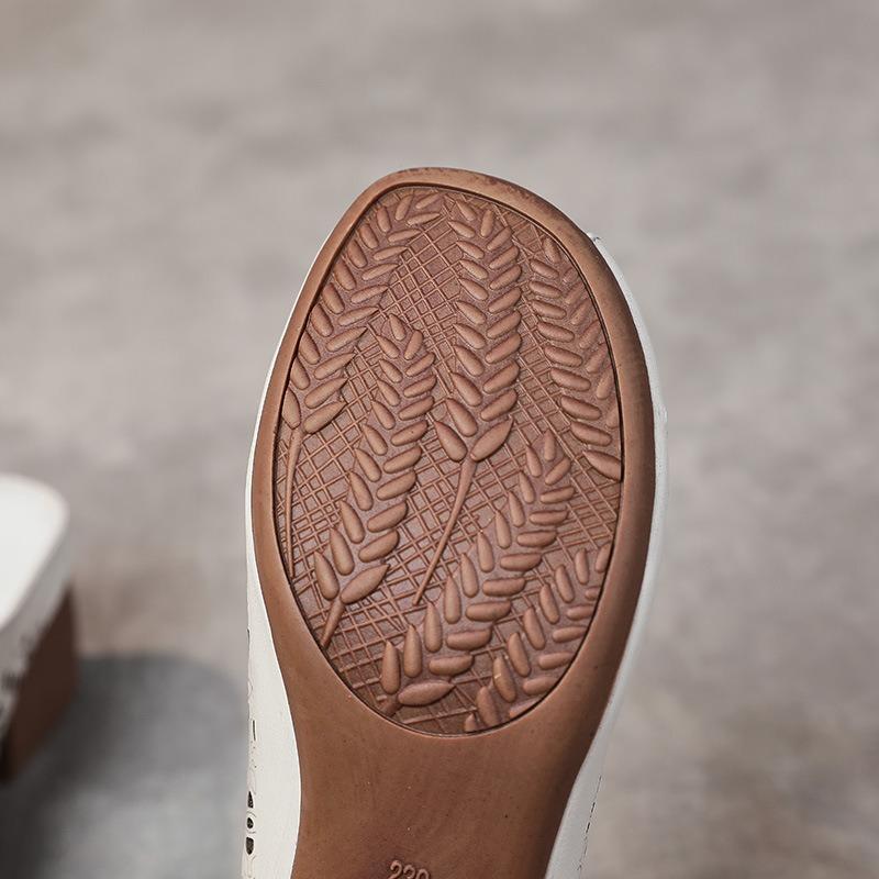 Summer new leather slippers women's thick high heels wear retro sandals comfortable fish mouth mother sandals