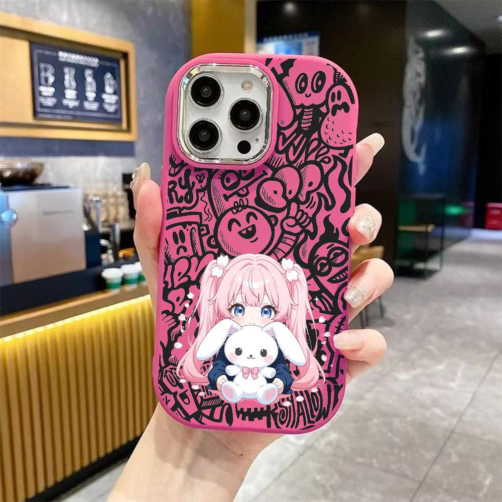 Phone Case: 2D Flat Design Suitable for iPhone 18 17 16 15 14 13 Pro Protective Case, Couple Style, Cute Design, Christmas and Halloween Gift