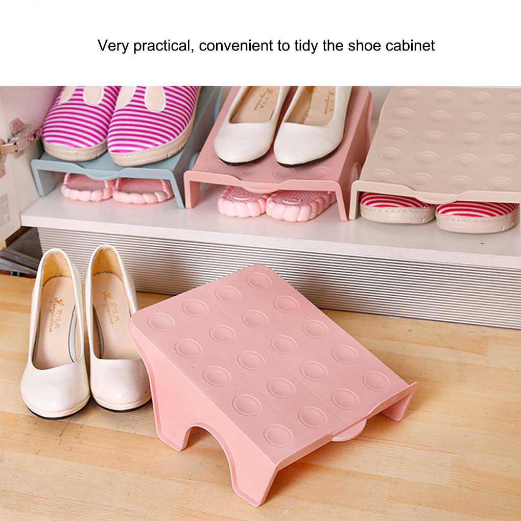 Shoe Organizer High Low Heels Wear Resistant Shoes Slots Rack Good Toughness Storage Holder Flats Sandals Wardrobe Closet