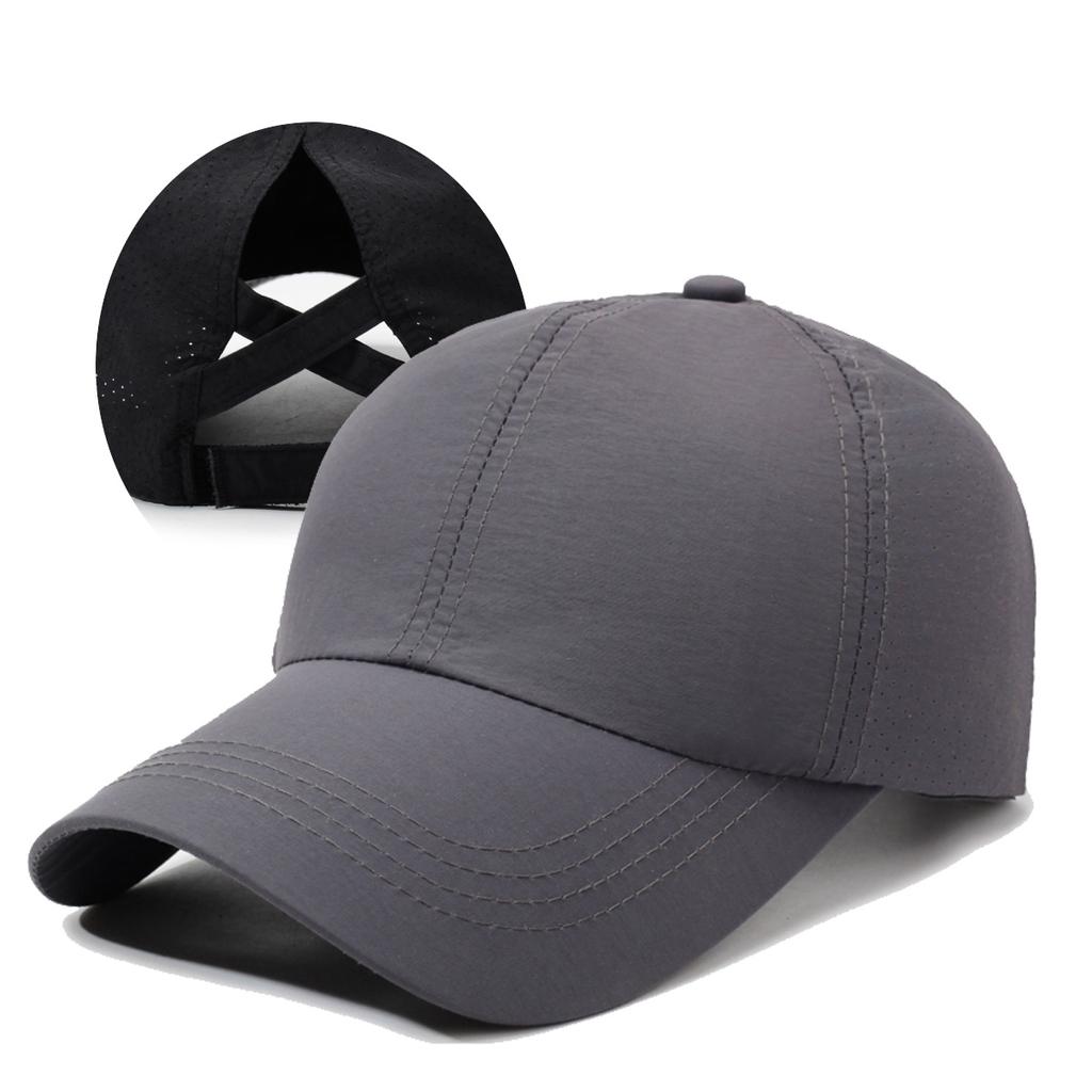 Hat Spring Summer Baseball Cap Women'S Casual Cross Ponytail Hat Mesh Quick Drying Sun Hat