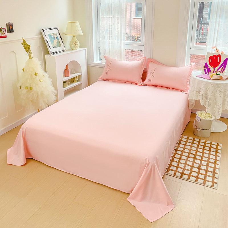 Four-piece Washed Cotton Embroidery Skin-friendly, Soft and Breathable Printing and Dyeing Non-fading Simple Bedding