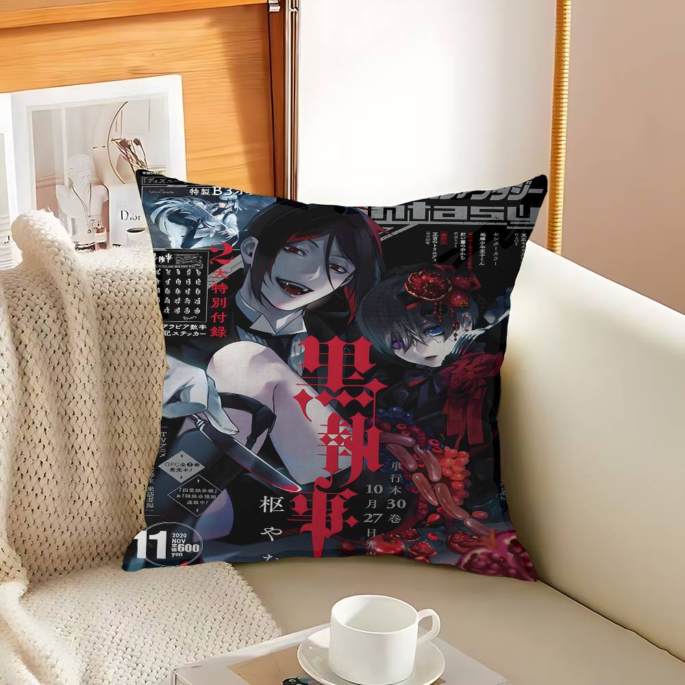 Japanese Anime Black Butler Office Cushion Pillowcase Car Cushion Cover45X45Cm Lumbar Pillowcase Sofa Pillowcover