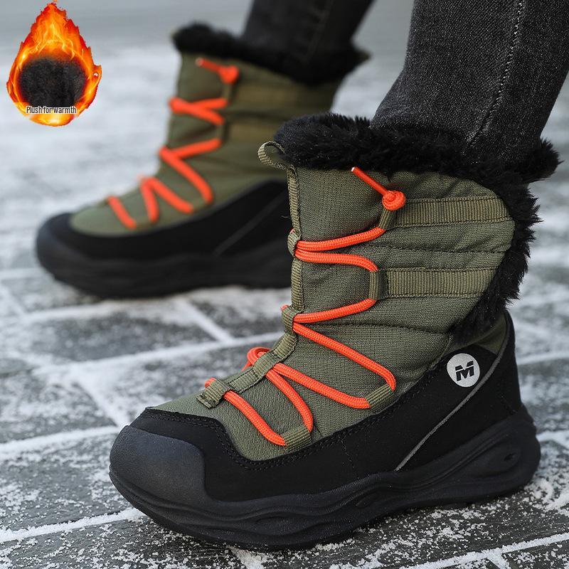 Zimowe buty śniegowce dla dzieci - Wyściełane aksamitem, Grube, Ciepłe, Antypoślizgowe dla Chłopców i Dziewczynek