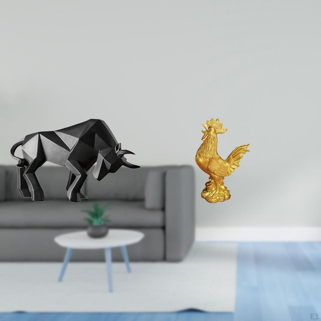 Modern Resin Bull And Sculpture Abstract Figurine for Entryway Tabletop Desk Shelf Office Home