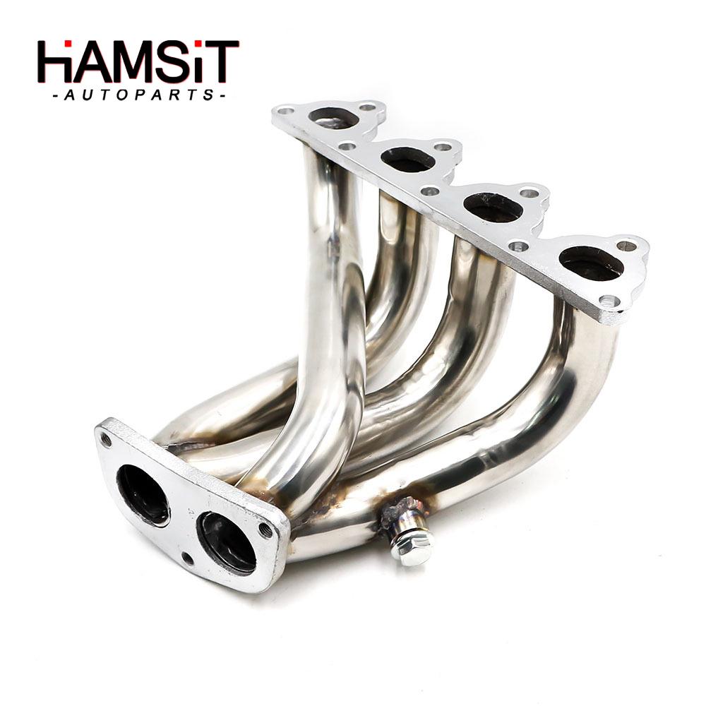 Hamsit exhaust manifold header for 88-00 Honda Civic CR-X Del Sol D Series Engine SOHC stainless steel
