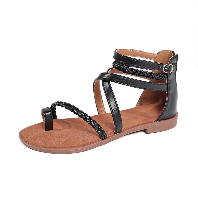 

Сандалии на каблуке женские с открытым носком женские туфли большого размера римские сандалии 39 чёрный