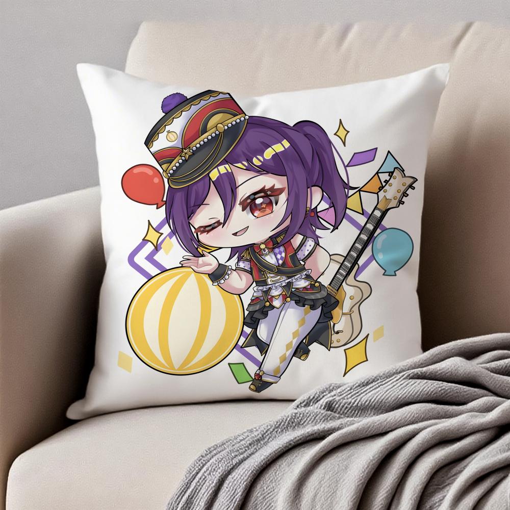 Lovely Anime BBanG Dream Its MyGO Cushion Cover Pillowcase Antidustmite Invisible Zipper Short Plush Sofa Cushion