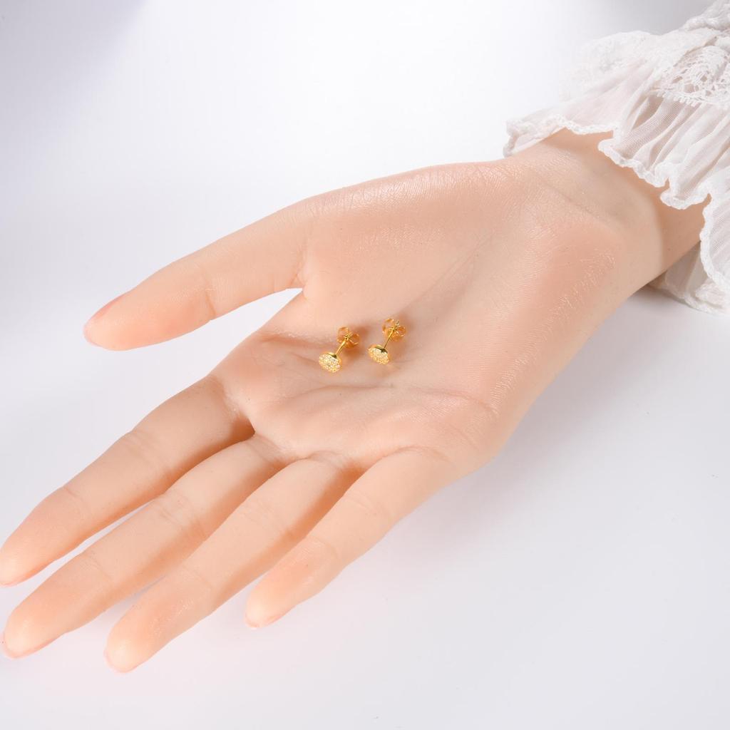 ANDYWEN Náušnice puzetky z 925 sterlingového stříbra pozlacené pro ženy Luxusní jemné šperky