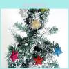 Atemberaubendes Weihnachtsdekoration Set aus sechs bunten, glitzernden Sternen-Ornamenten für festliche Bäume