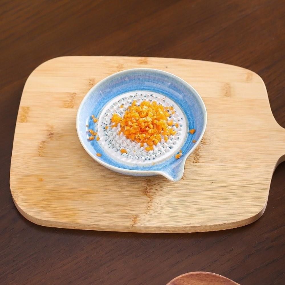 2-in-1 Garlic Sauce Bowl Handheld Garlic Paste Maker Handmade Ceramic Garlic Grater  Household Use