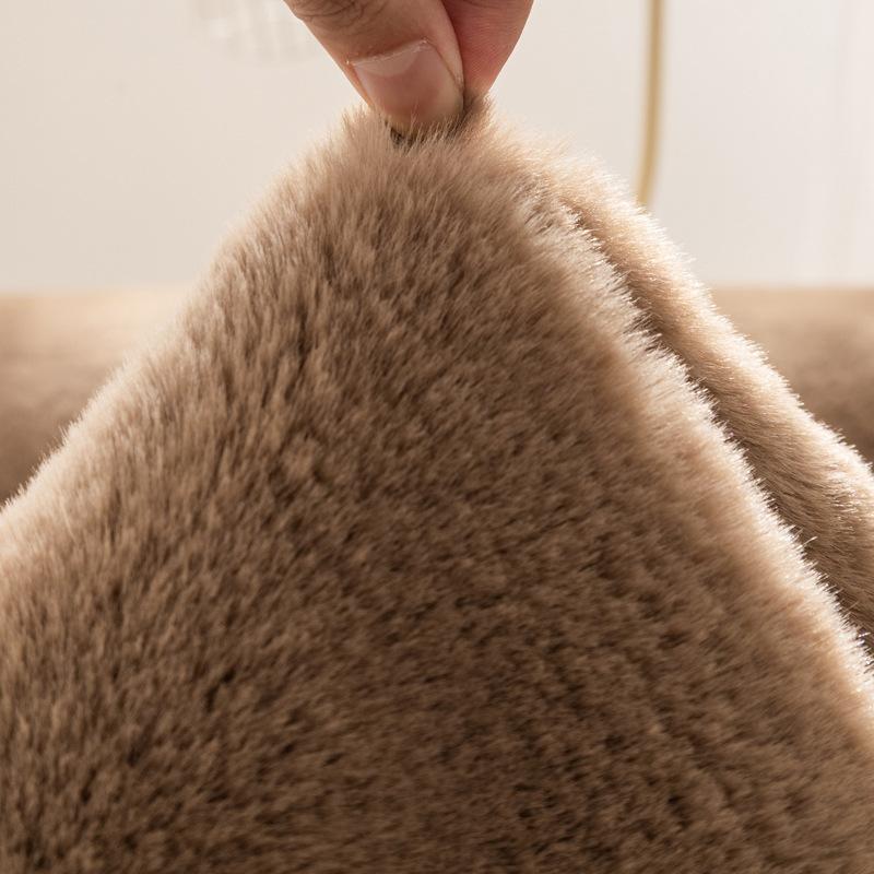 Sofa Cushion Winter Anti-Rabbit Fur Plush Fur Sofa Seat Cushions Cover Towel Cover Non-Slip Thickened