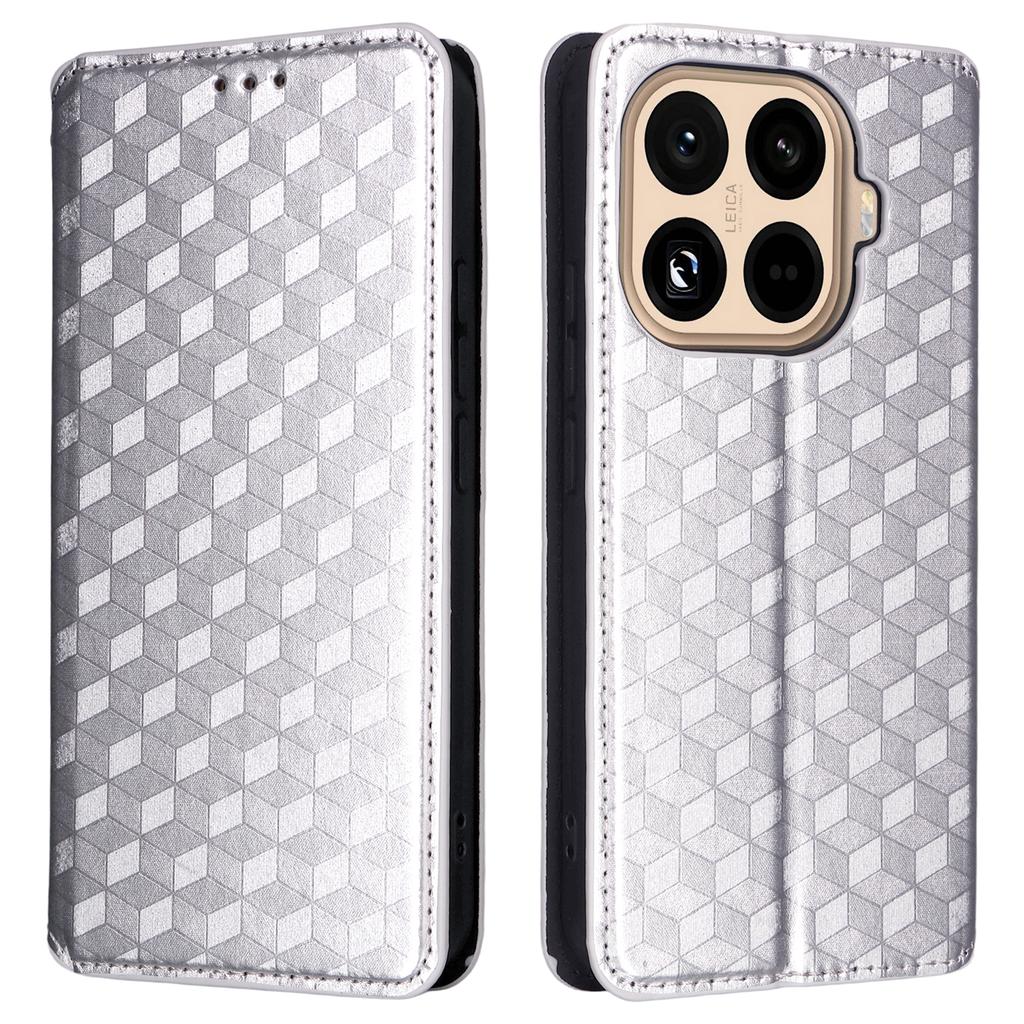 For Xiaomi 15T Pro Case Wallet Rhombus Imprinted Leather Phone Cover