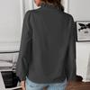 Women's Ruffle Edge Solid Color V-Neck Fashionable Casual Long Sleeved T-Shirt Shirt Top