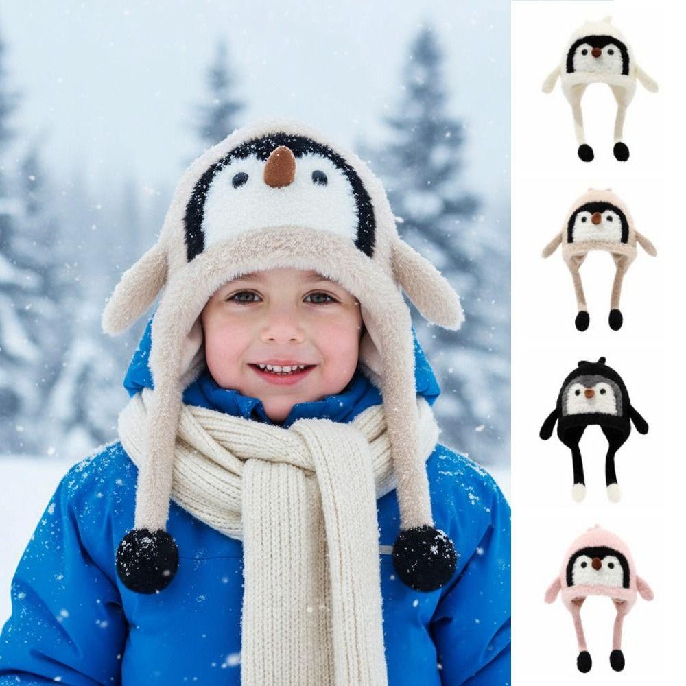 Breathable Cartoon Penguin Balaclava Hat Windproof Plush Penguin Hat  Outdoor Activities