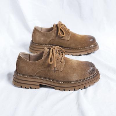 ModeKlassische Marke Herren Wildleder Schuhe Dickbesohlte Schnür-Oxfords Pendeln Vorstellungsgespräch Herren Business Schuhe Handgemachte Sohlen