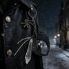 Alloy Gothic Themed Keychain With Detailed Wing And Bowknot Accent Key Holder Accessories For Everyday Carry