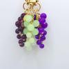 Handgjord Nyckelringshänge med Pärlor - Druva - Lila & Grönt Glasberlock för Damväskor