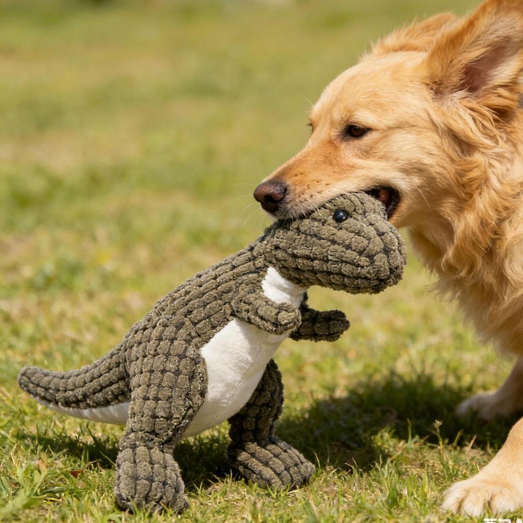 Fun Pet Toy Pet Dinosaur Chew Toy For Dogs Puppy Squeaker Squeaky Plush Bone Molar Dog Toy Pet Training Dog Accessory