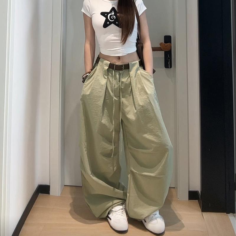 Wide-leg scimitar pants women's summer new lazy wind relaxation versatile casual sweatpants