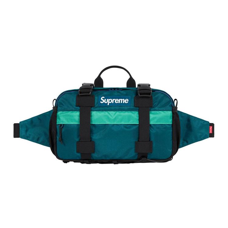

New Supreme Polyester Sling Bag, One Shoulder, Crossbody, Fanny Pack Regular Unisex Blue Gray SUP-FW19-110 33.0*6.1*19.1CM