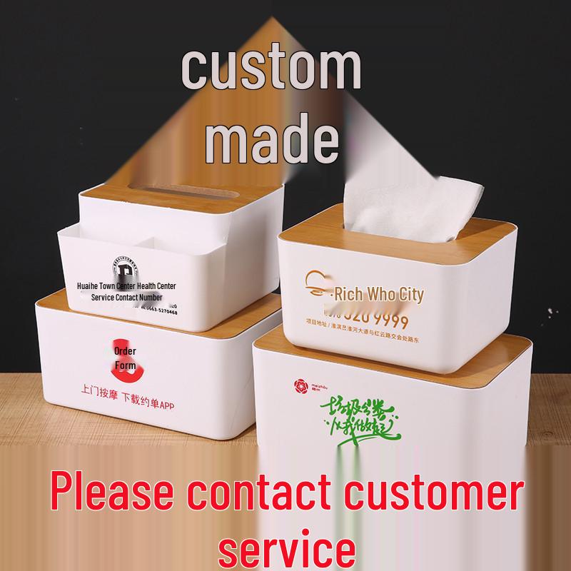 Customized Logo Tissue Box - Color Print Napkin Holder for Hotels & Restaurants