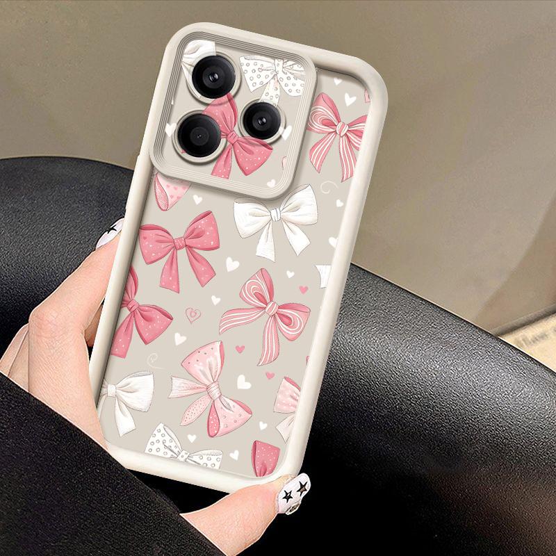 Sweet Bow Heart Pattern Phone Case For Xiaomi Redmi Note 15 14 5G For Redmi Note 13 14 15 Pro 4G Soft TPU Silicone Back Cover
