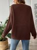 European & American Women's Color Block V-neck Loose Knit Sweater 