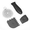Stainless Steel Cast Iron Cleaner Scrubber Toothed Scraper Pot Handle Cover Kitchen Cleaning Kit