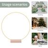 12in Metal Wreath Frame Floral Hoop Centerpiece with Wooden Stand DIY Wedding Floral Decoration