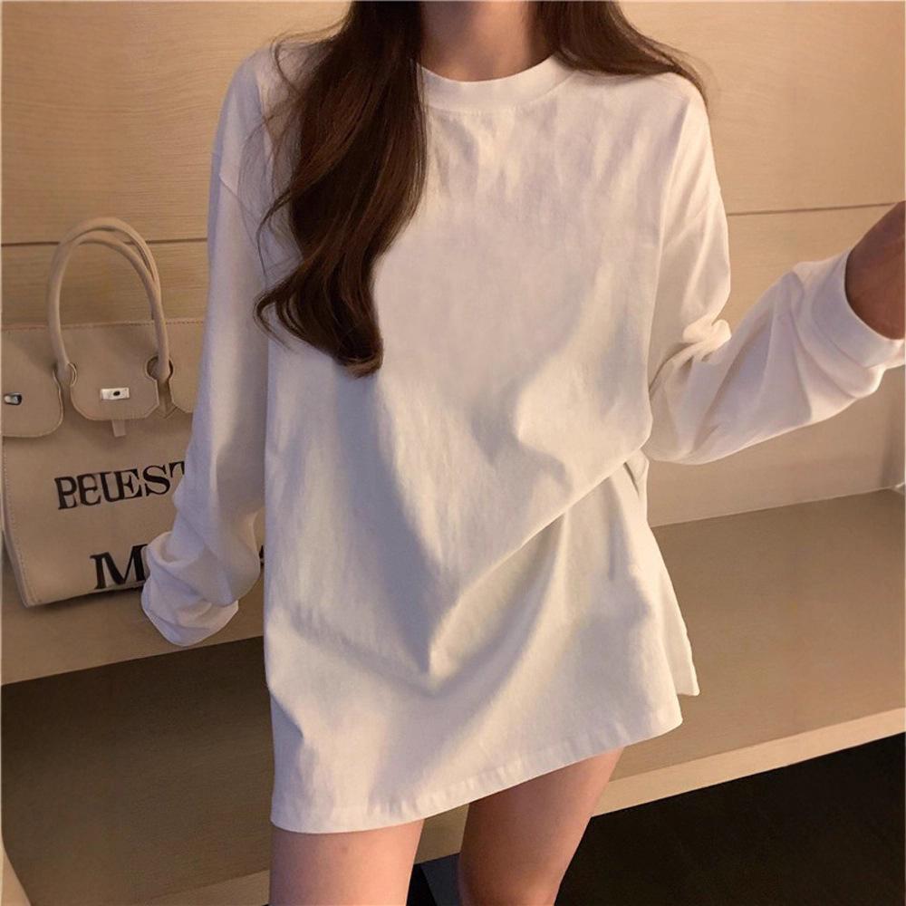 2026 Autumn Women's Trendy Long Sleeve White Base Layer Shirt