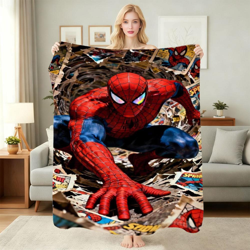 Spider Man Action Pose Blanket Blanket Soft And Comfortable Bedroom Digital Printing Machine Washable