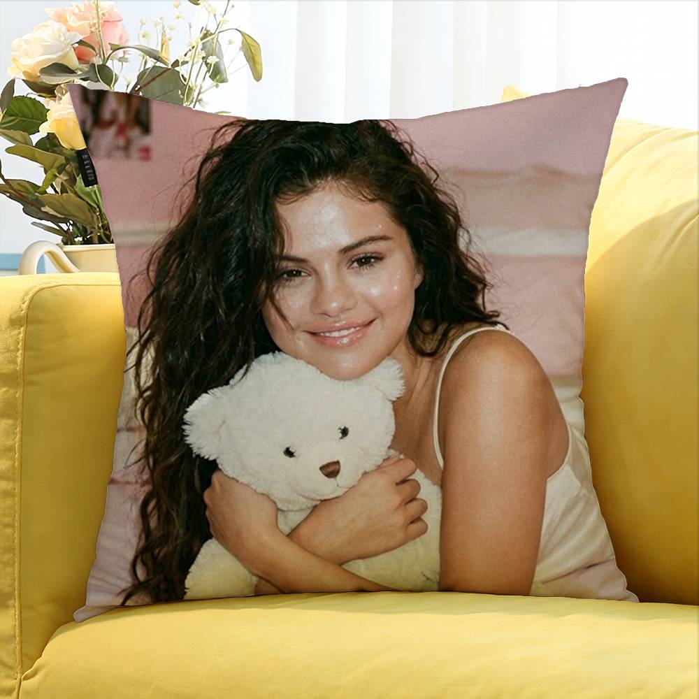 SSelena Gomez Singer Various Sizes Square Pillow Case For Car Home Bedchamber Decor
