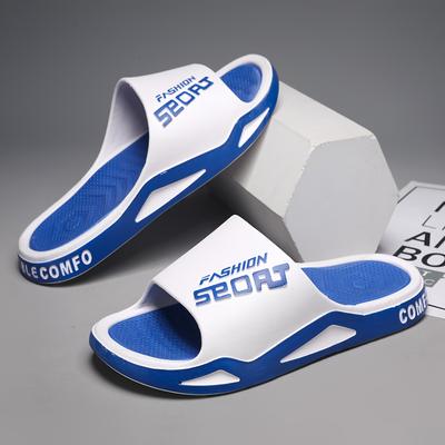 Letter Print Pillow Slides, Slip On Soft Sole Platform Casual Slides, Non-slip Summer Beach Slides