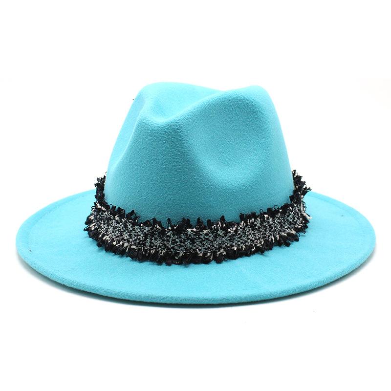 2021 Autumn Men'S And Women'S Woolen Hats, Solid Color Jazz Top Hats, Crystal Diamond Gift Hats