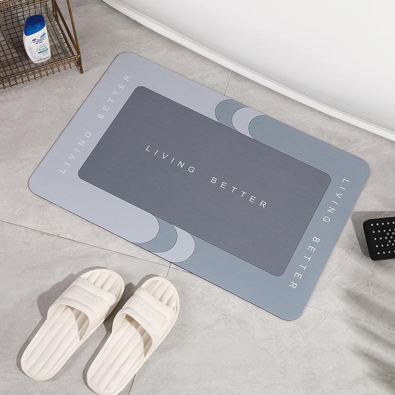 Oval Home Bathroom Diatom Mud Floor Mat Balcony Kitchen Absorbent Non-slip Mat Door Entry Square Door Mat