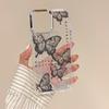 Electroplating Lens Frame Flower Butterfly Case For iPhone 15 16 Pro Max Plus 12 13 14 Pro 11 Transparent TPU Phone Cover