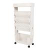 5 Tier Movable Bookshelf Removable Bookcase Rotatable Multilayer Mobile Bookshelf for Bedroom Dormit