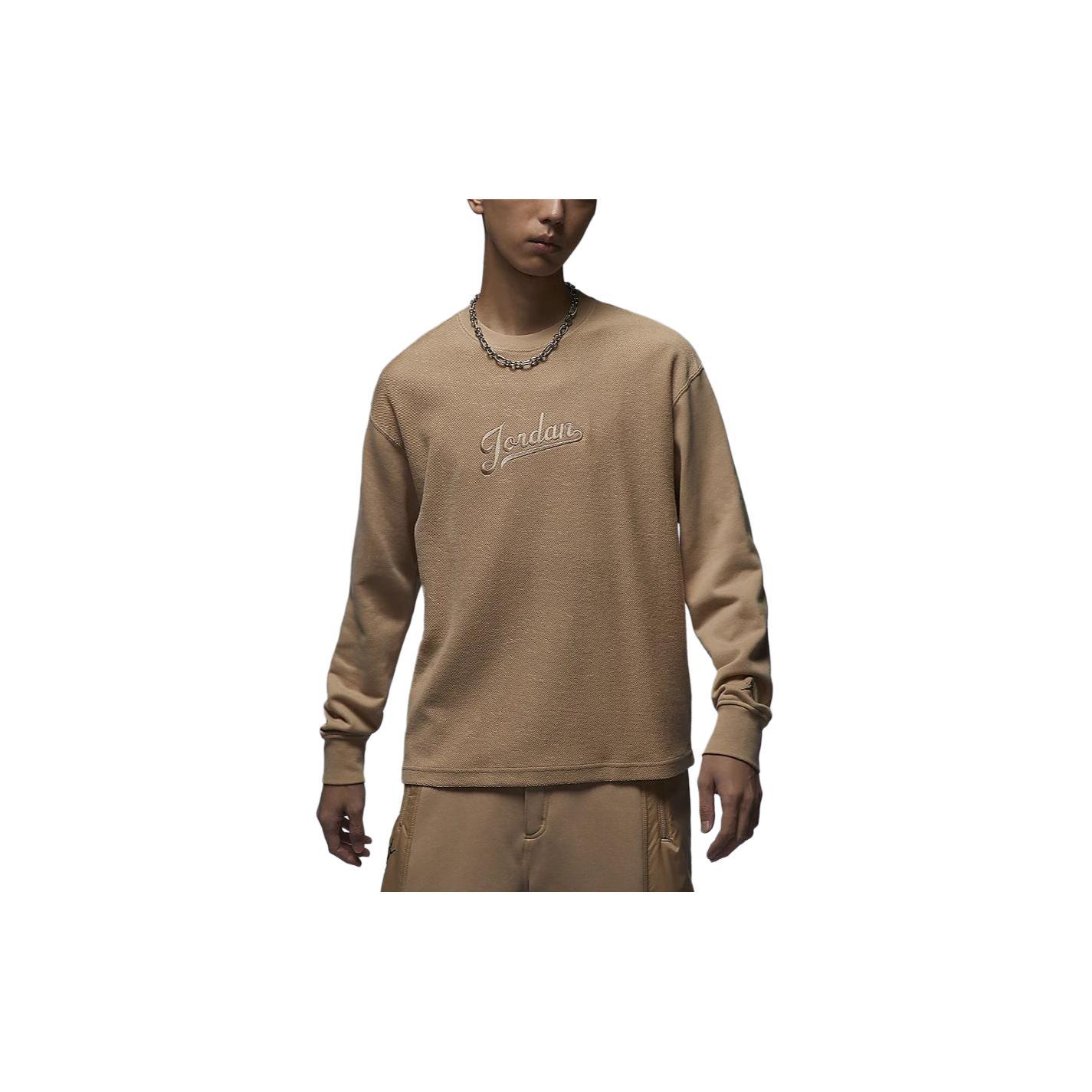 Jordan T Shirts Men s Khaki Crew Neck Moderate Straight Fit FN4608-244 M