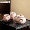 Strawberry Rabbit Ru Kiln Porcelain Tea Set Kit Handmade 1 Pot 2 Cups Tea Making Portable Travel Tea Set Organizer Tableware