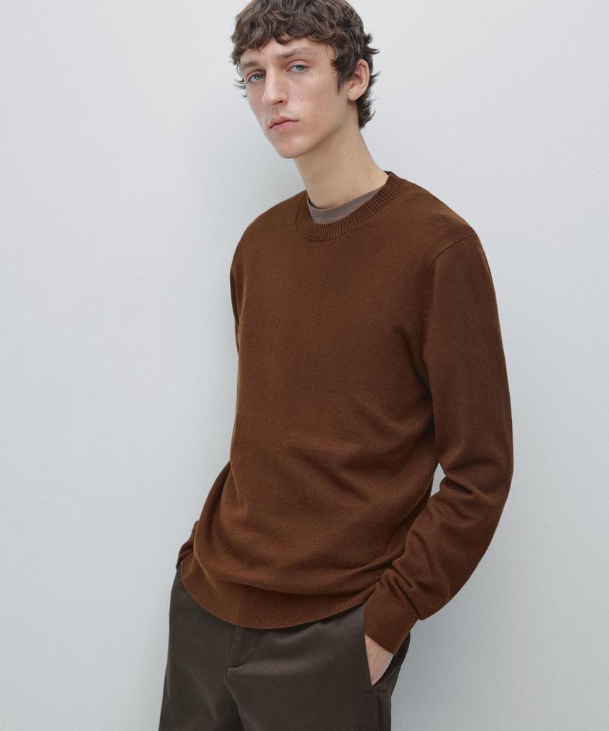 Masimodutti Wool Cotton Round Neck Knit Sweater