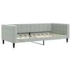 Extendable Daybed with Drawers Light Grey 90x190 Cm Velvet
