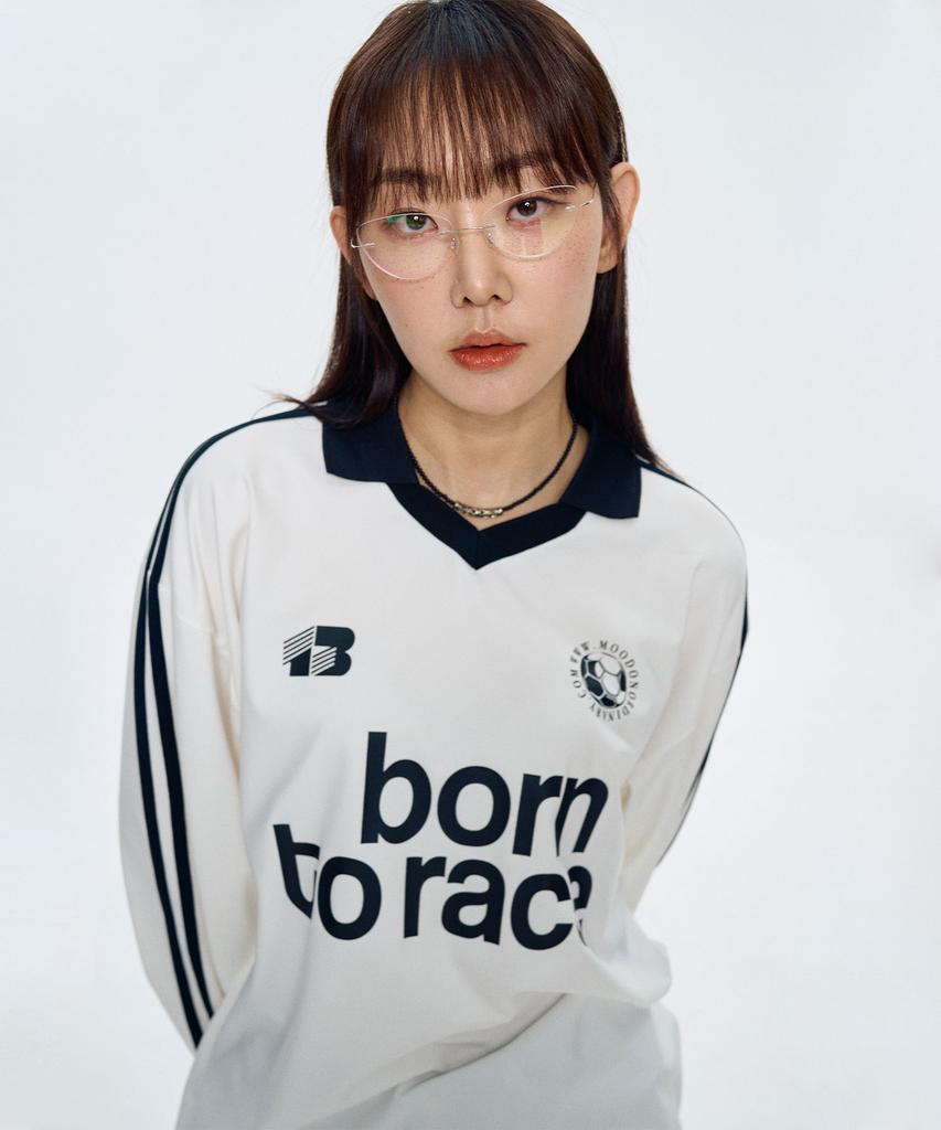 MOO Bone Track Long Sleeve Football Jersey - White