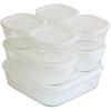 Iwaki Heat Resistant Glass Storage Container Square Pack Microwave Set of 11 White 200ml X 4 450ml X 2 500ml X 2 800ml X 2 1200ml X 1 & / / / /