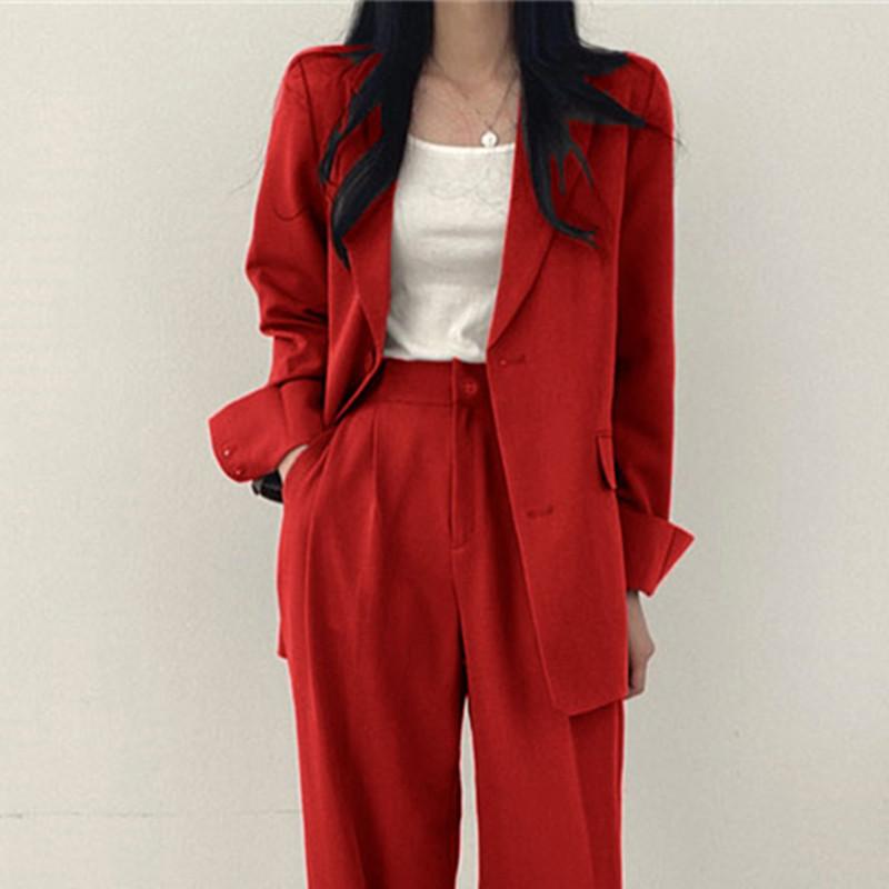 Women's Solid Color & Plaid 2-Piece Suit Set , Polyester Cotton Blend Long Sleeve Pocket Outfit, Elegant Commuter Casual Set